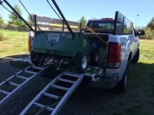 Transporting a lawn aerator